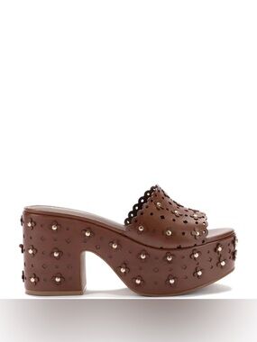 Larroude Miso Platform Sandal In Brown Leather